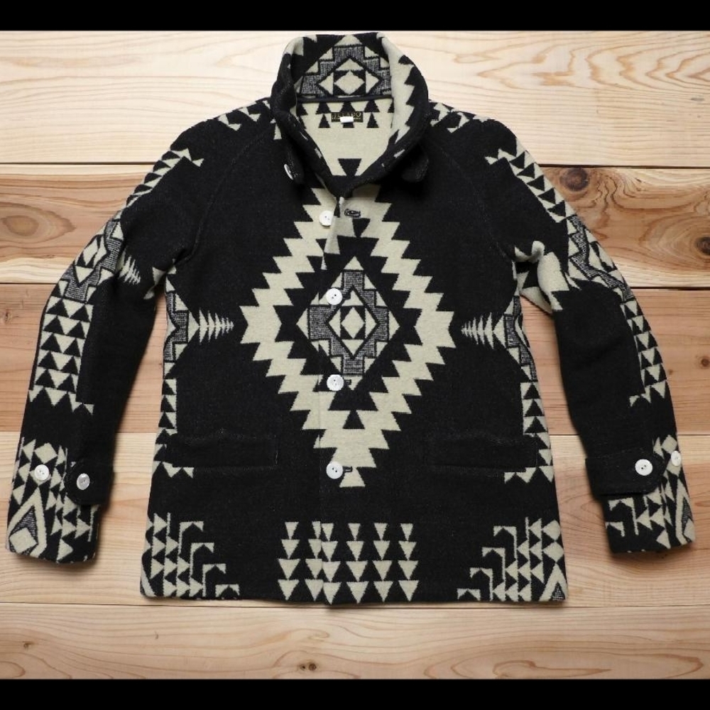 Jelado Salem Coat Black and Cream South Western Aztec Native American Patterns